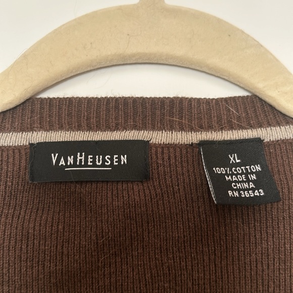 Van Heusen (XL) mens brown 100% cotton sweater - Picture 2 of 2